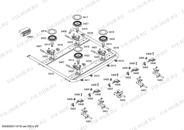 Взрыв-схема плиты (духовки) Bosch HSF13T30EC STYLE I PISO BEGE GE 220V - Схема узла 04