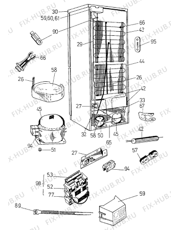 Взрыв-схема холодильника Acec RFC3102 - Схема узла Refrigerator cooling system