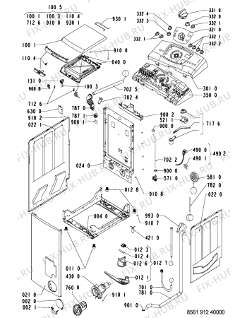 Схема №2 AWT 9124 с изображением Декоративная панель для стиралки Whirlpool 481245211125