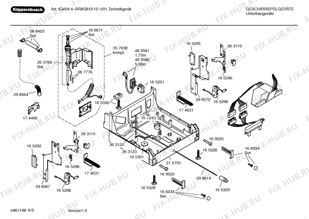 Взрыв-схема посудомоечной машины Kueppersbusch SRIKBH3 - Схема узла 05