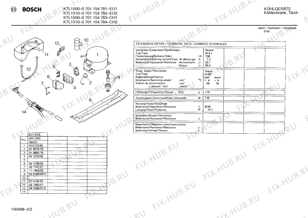Взрыв-схема холодильника Bosch 0701154783 KTL1500 - Схема узла 02