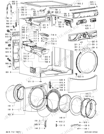 Схема №2 091 AG/CR с изображением Обшивка для стиралки Whirlpool 481245310796