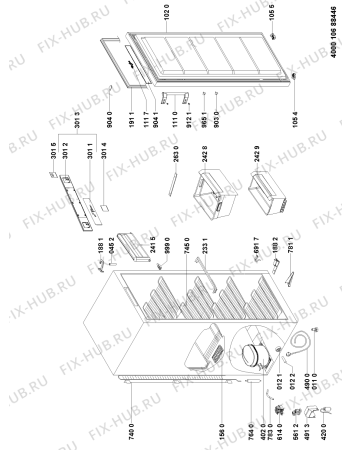 Схема №1 CV160/EG с изображением Вставка для холодильной камеры Whirlpool 481010613171