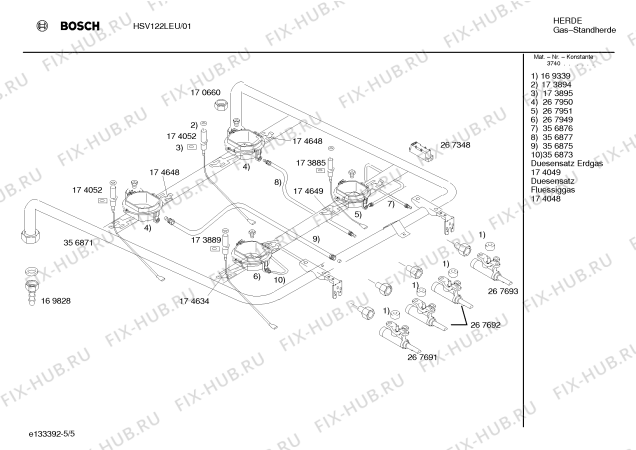 Схема №4 HSV122LEU с изображением Инструкция по эксплуатации для электропечи Bosch 00525354