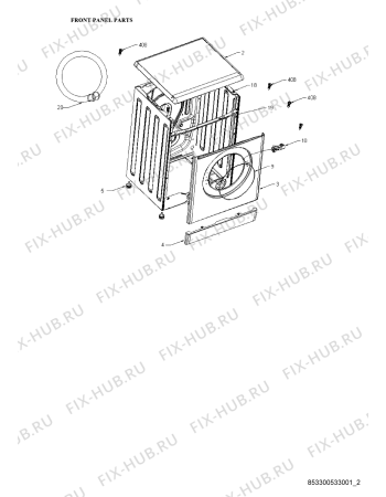Схема №6 AWG 1508/H с изображением Обшивка для стиралки Whirlpool 480111103089