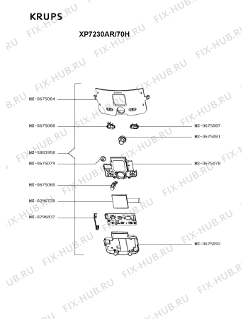 Взрыв-схема кофеварки (кофемашины) Krups XP7230AR/70H - Схема узла YP003833.8P3