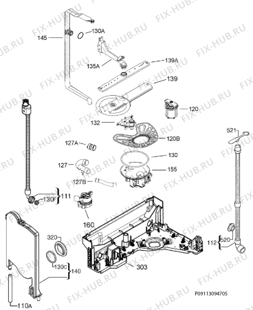 Взрыв-схема посудомоечной машины Rex Electrolux TT8453 - Схема узла Hydraulic System 272