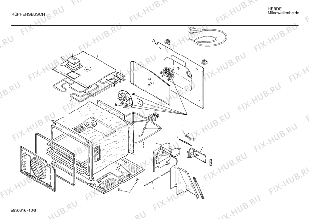 Схема №10 HF75920GB с изображением Инструкция по установке/монтажу для свч печи Siemens 00516089