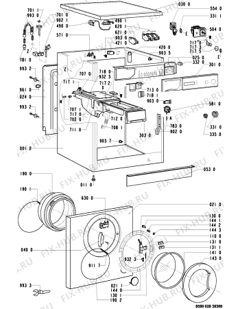 Схема №2 AWP 028 с изображением Переключатель для стиральной машины Whirlpool 481941258681