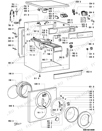 Схема №2 AWP 028 с изображением Обшивка для стиральной машины Whirlpool 481945328023