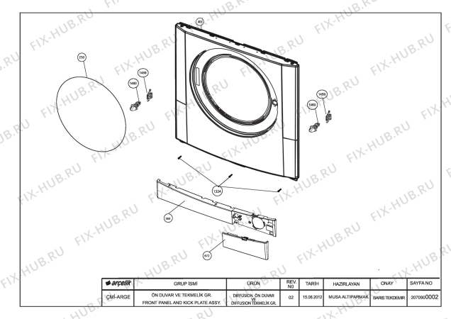 Схема №7 BEKO WMB61211F (7153381700) с изображением Инструкция по обслуживанию для стиралки Beko 2820521624