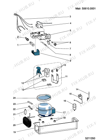Взрыв-схема холодильника Ariston BDR190AAI (F034435) - Схема узла
