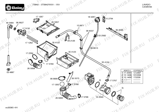 Схема №3 3TS842YA TS842 с изображением Панель управления для стиральной машины Bosch 00364995