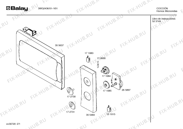 Схема №1 3WG2436 с изображением Инструкция по эксплуатации для свч печи Bosch 00523749