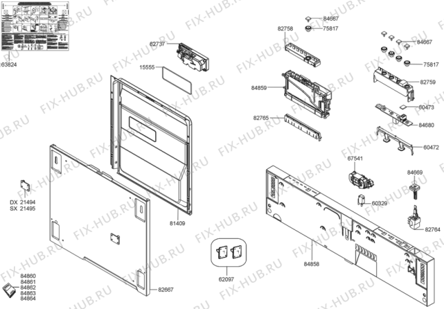 Взрыв-схема посудомоечной машины Gorenje GV63324X (275590, PMS60I) - Схема узла 02