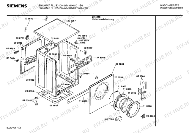 Схема №4 WM31001FG SIWAMAT PLUS 3100 с изображением Программная индикация для стиральной машины Siemens 00057993
