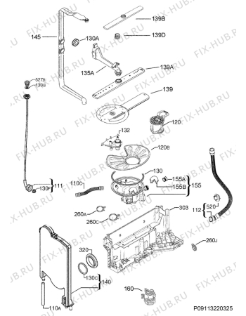 Взрыв-схема посудомоечной машины Electrolux ESF7740ROW - Схема узла Hydraulic System 272