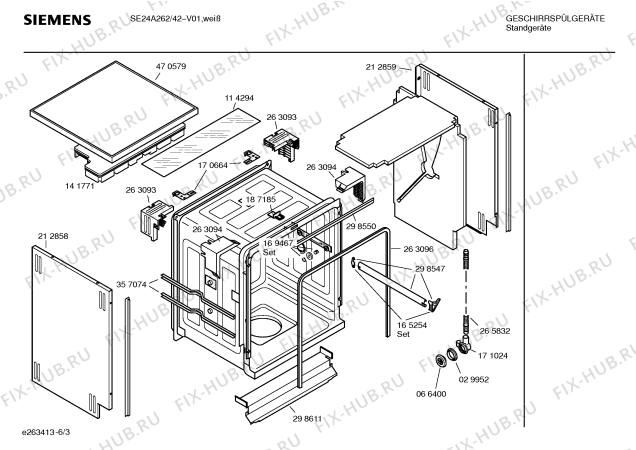 Взрыв-схема посудомоечной машины Siemens SE24A262 - Схема узла 03