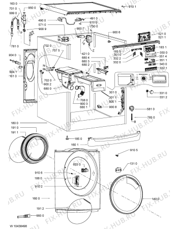 Схема №2 AWOE 9129S с изображением Клавиша для стиралки Whirlpool 480111102381