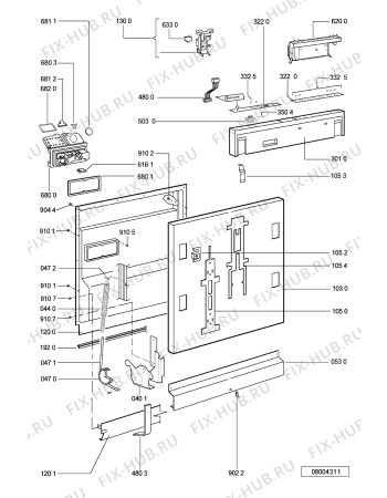 Взрыв-схема посудомоечной машины Bauknecht GSXP 7958/2 - Схема узла