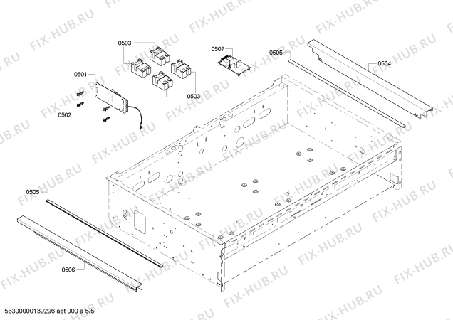 Схема №5 PCG364EL с изображением Панель для плиты (духовки) Bosch 00478902