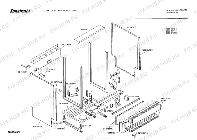Взрыв-схема посудомоечной машины Constructa CG530045 - Схема узла 04
