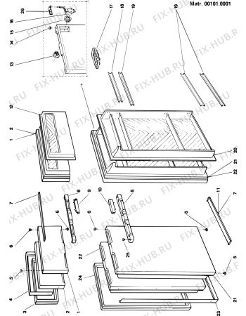 Схема №3 R3251BS (F001748) с изображением Дверь для холодильной камеры Indesit C00036052