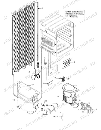 Взрыв-схема холодильника Zanussi DF50/30 - Схема узла Cooling system 017