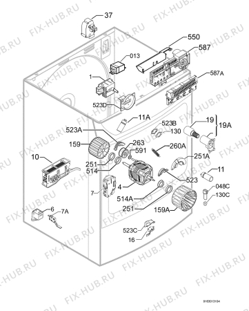 Взрыв-схема сушильной машины Privileg 058771_21210 - Схема узла Electrical equipment 268