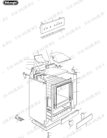 Схема №4 DEF605GW с изображением Часть корпуса для плиты (духовки) DELONGHI 4506N1SV21