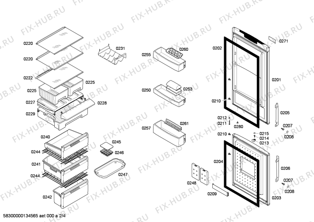 Схема №4 P1KNB3620A с изображением Дверь для холодильника Bosch 00246353