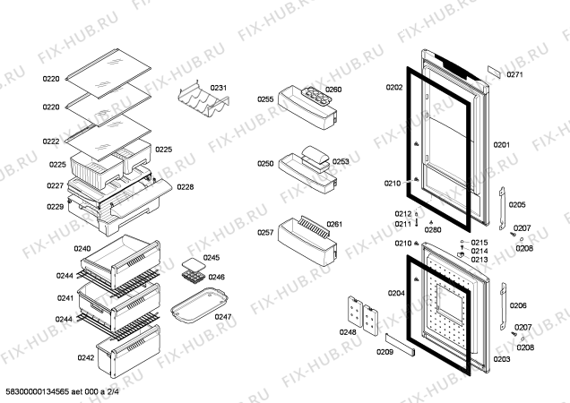 Схема №4 P1KNB3620A с изображением Панель для холодильной камеры Bosch 00667894