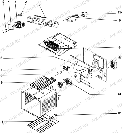 Взрыв-схема плиты (духовки) SCHOLTES C785GEAARTIC (F010508) - Схема узла
