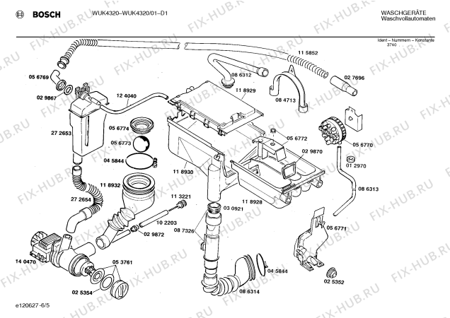 Взрыв-схема стиральной машины Bosch WUK4320 - Схема узла 05