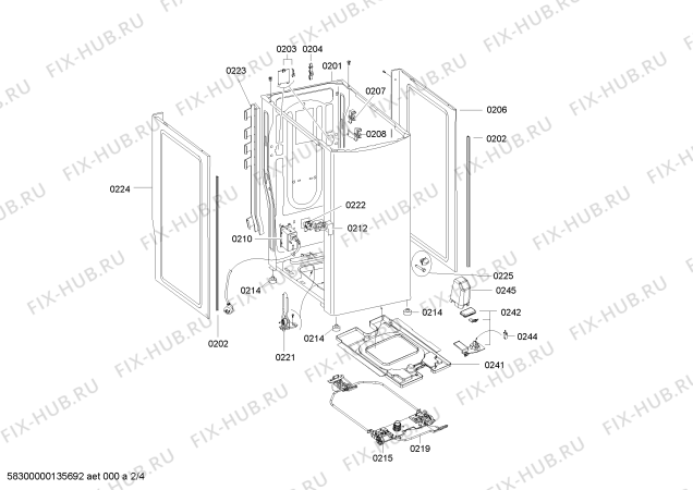 Взрыв-схема стиральной машины Bosch WOT26541NL Logixx 6 - Схема узла 02