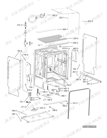 Схема №5 ADPU 4570 IX с изображением Винт для посудомоечной машины Whirlpool 481010782776