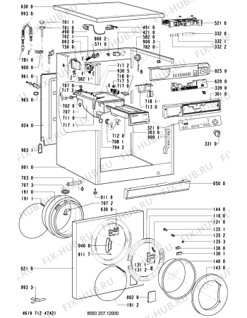 Схема №2 WA 8585/WS-NL-D с изображением Обшивка для стиралки Whirlpool 481245219769