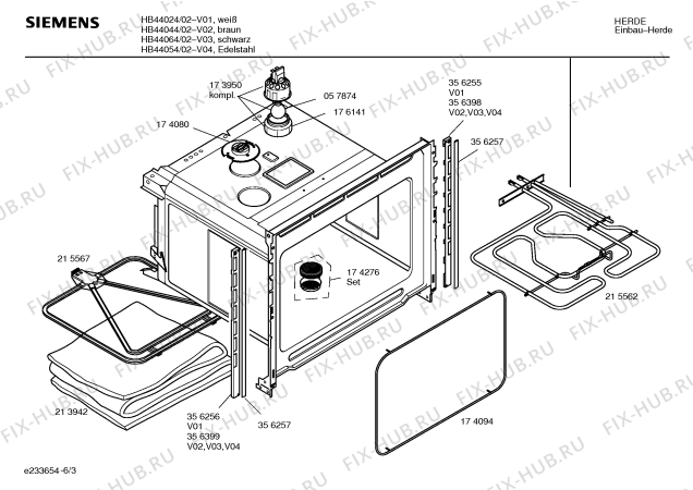 Схема №6 HB44054 с изображением Инструкция по эксплуатации для духового шкафа Siemens 00528766