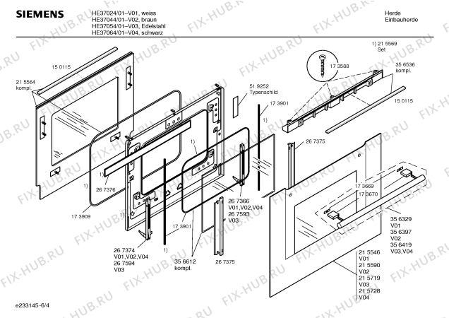 Схема №6 HE37044 с изображением Инструкция по эксплуатации для духового шкафа Siemens 00524529