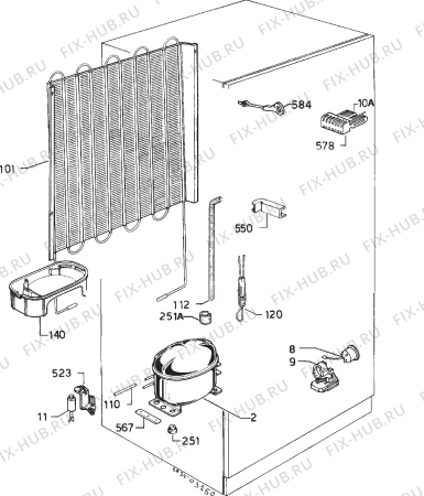 Взрыв-схема холодильника Arthurmartinelux AR8223B - Схема узла Cooling system 017