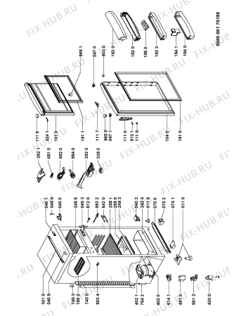 Схема №1 ARC 2990 с изображением Дверка для холодильной камеры Whirlpool 481241619212