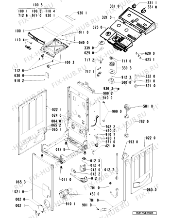 Схема №1 WAT 5340 с изображением Декоративная панель для стиральной машины Whirlpool 481245219802