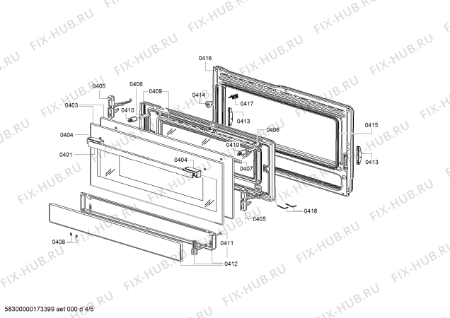 Схема №4 HSB738356M с изображением Плата для плиты (духовки) Bosch 00748187