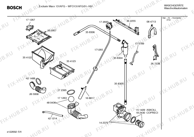 Схема №5 WFO131AFG Exclusiv Maxx WFO131AFG с изображением Таблица программ для стиралки Bosch 00590054