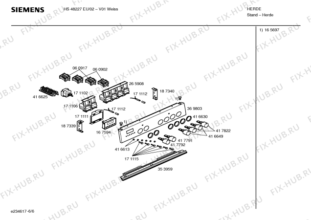 Схема №5 HS48227EU с изображением Ручка управления духовкой для электропечи Siemens 00417792