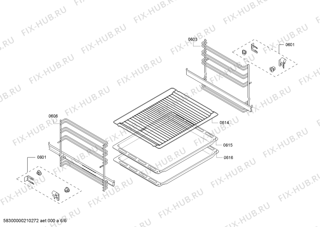 Взрыв-схема плиты (духовки) Bosch HBF534EB0T - Схема узла 06