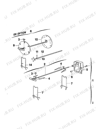 Взрыв-схема плиты (духовки) Electrolux EK6406/1 - Схема узла Accessories