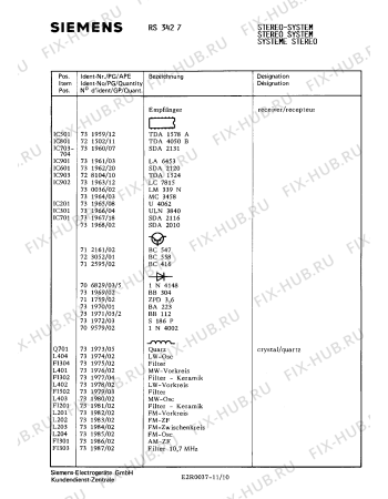 Взрыв-схема телевизора Siemens RS3427 - Схема узла 10