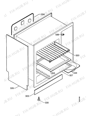 Взрыв-схема плиты (духовки) Electrolux EK9124 - Схема узла Housing 001