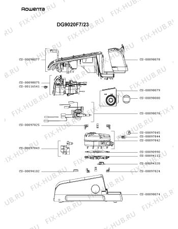 Схема №1 DG9020F0/23 с изображением Ручка для утюга (парогенератора) Rowenta RS-DG0171
